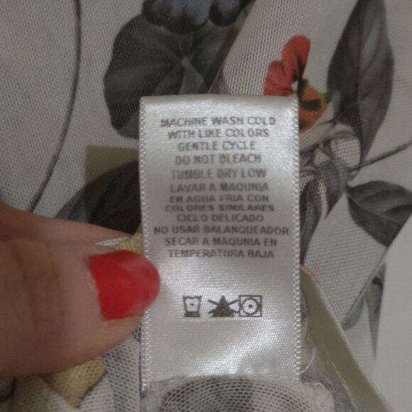 Love Culture 90s Y2K Floral Mesh Crop Top Womens Medium Boho Fairy Short Sheer - Picture 6 of 8